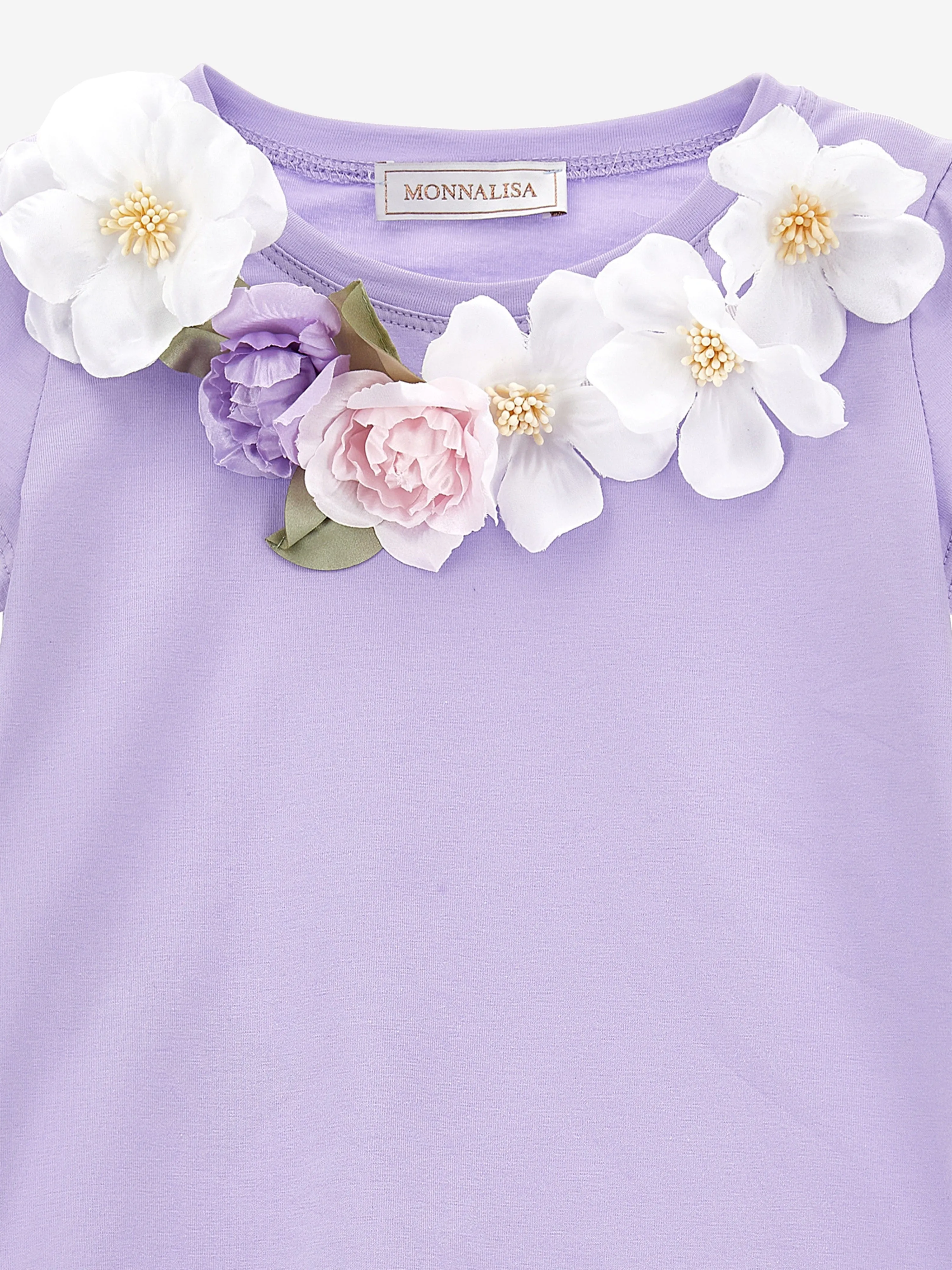 Monnalisa Girls Floral T-Shirt in Purple