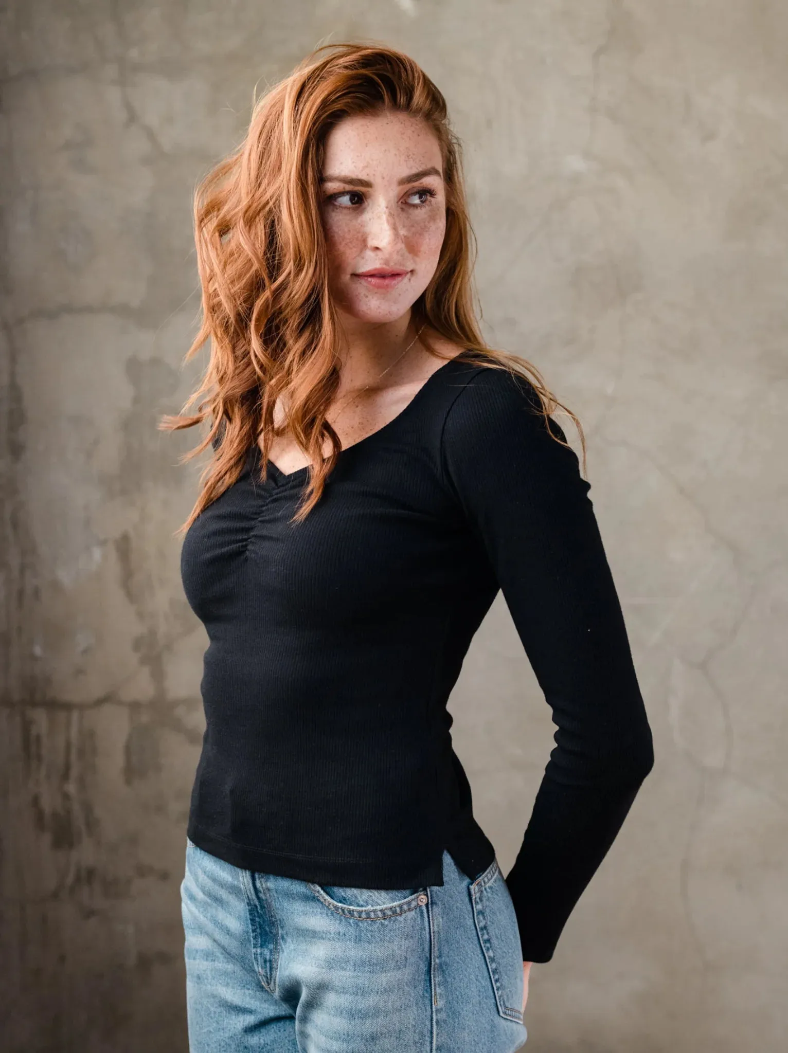 Mya Ruched Top - Black