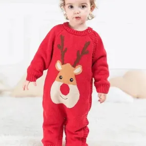 Newborn Baby Clothes Baby Crawling Clothes Thickening Out Baby Harness Christmas Baby Romper Baby Cotton Sleepwear