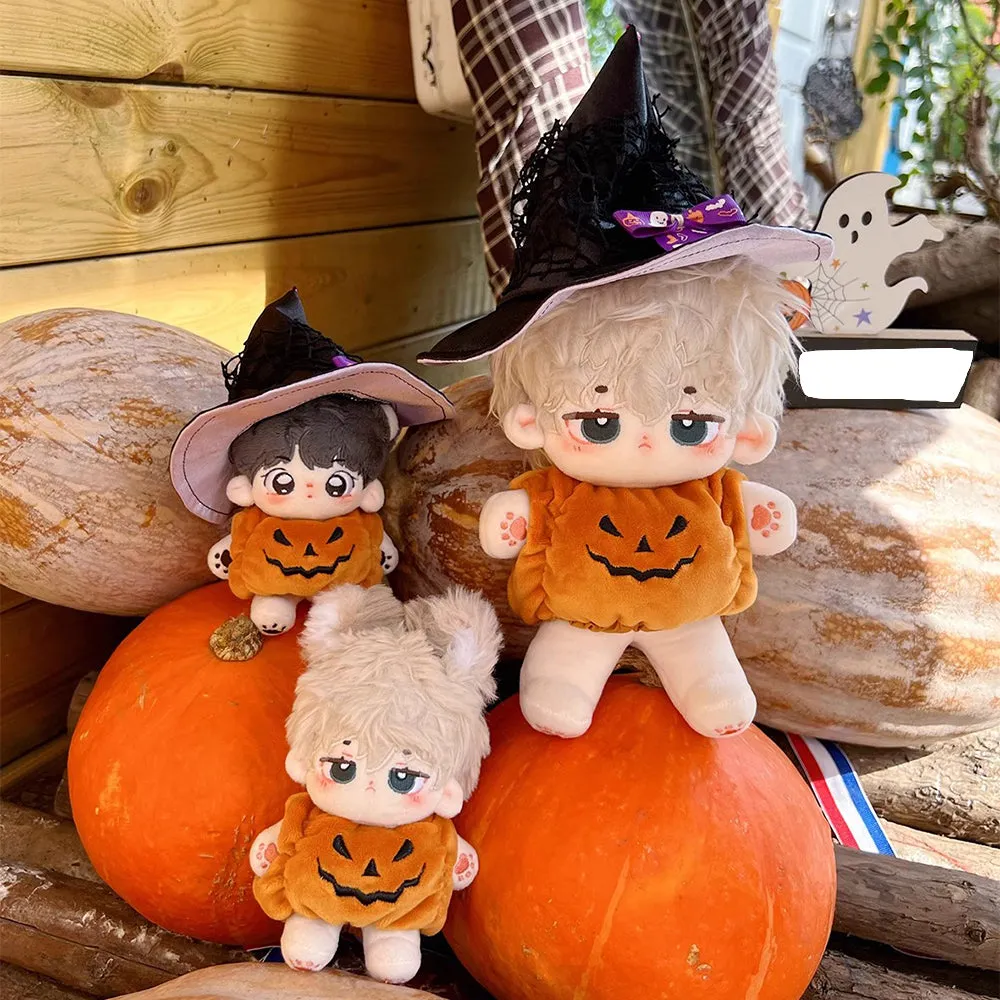 niannyyhouse 10cm 15cm 20cm Plush Doll Clothes Pumpkin Jumpsuit Magic Hat Stuffed Toy Dress Up