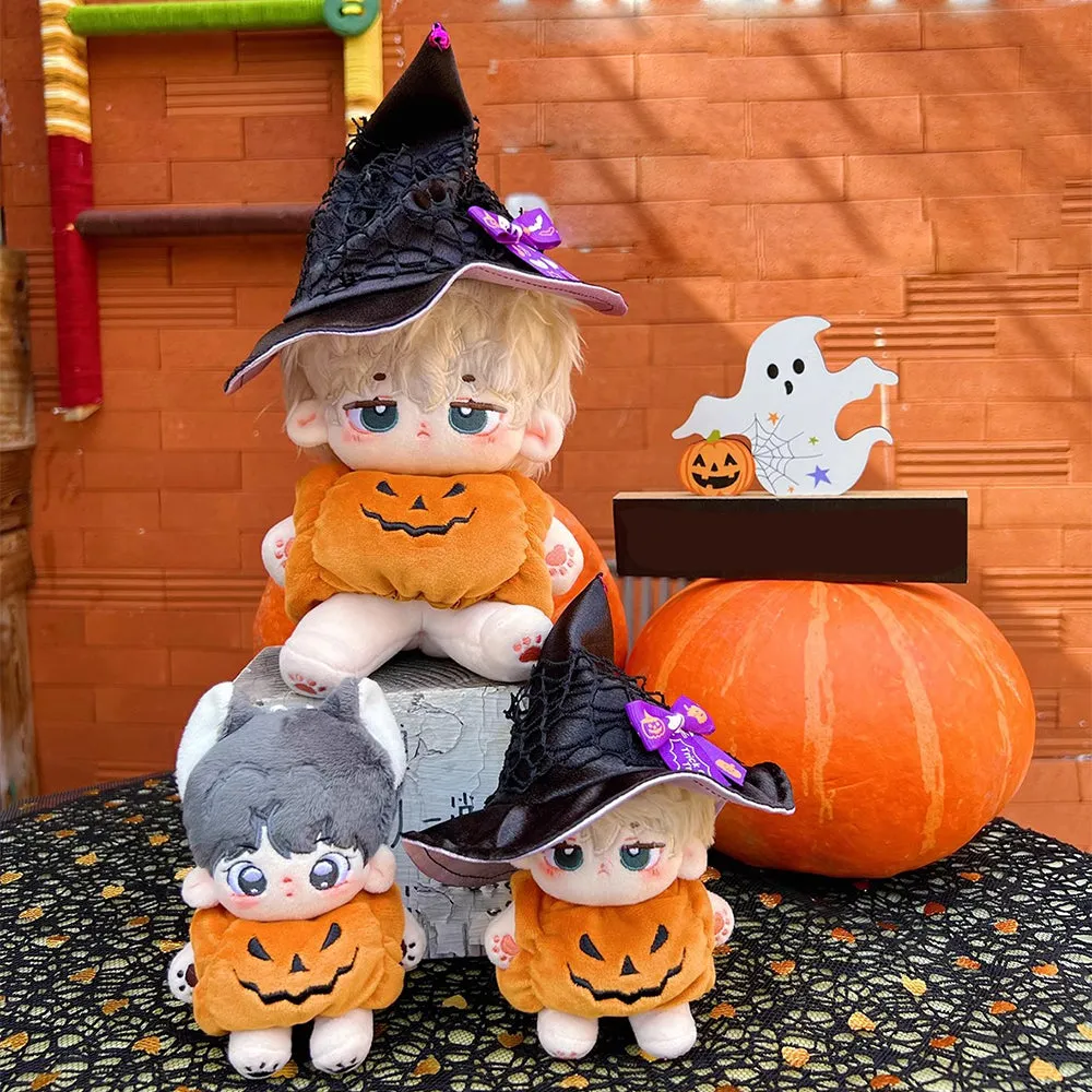 niannyyhouse 10cm 15cm 20cm Plush Doll Clothes Pumpkin Jumpsuit Magic Hat Stuffed Toy Dress Up