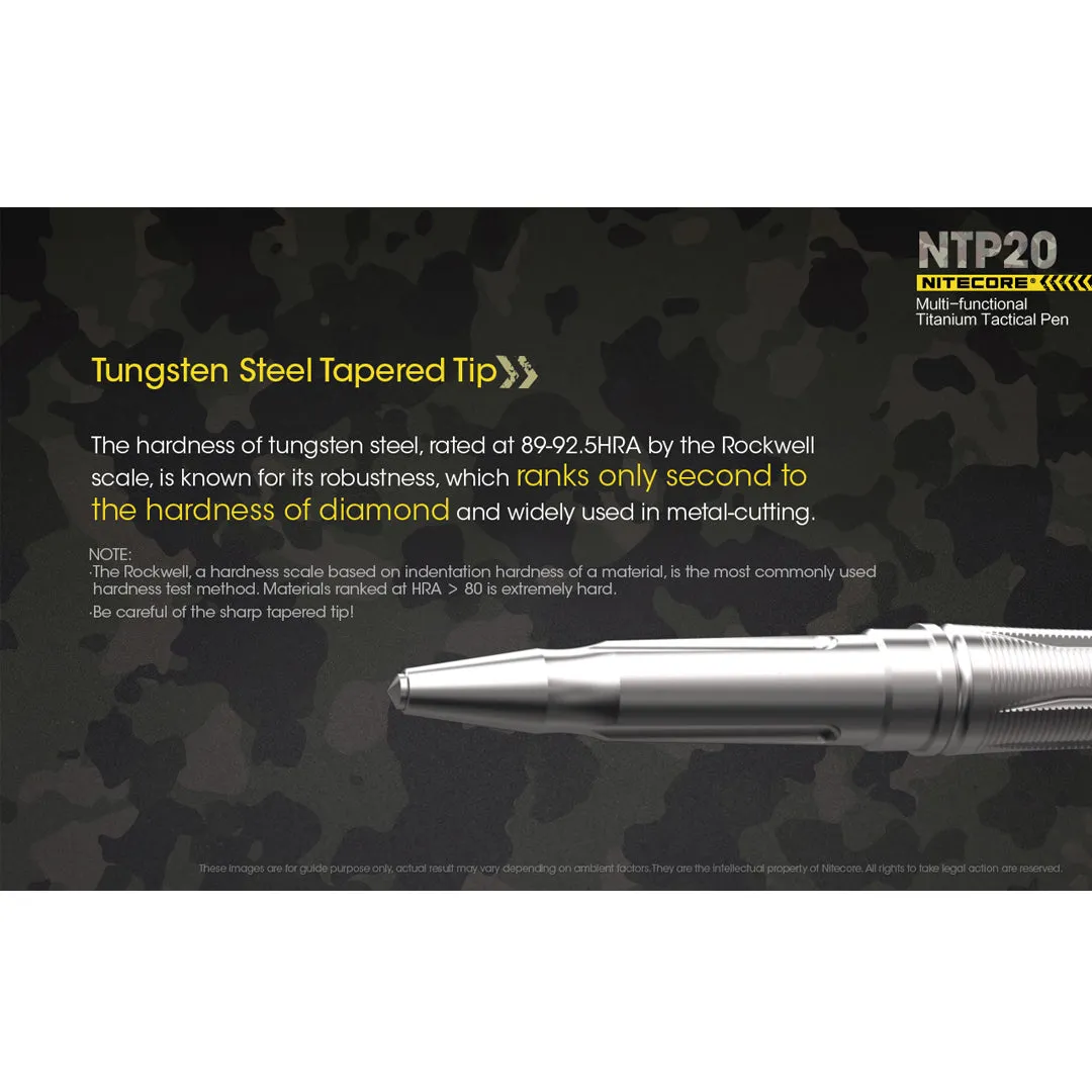 NITECORE NTP20 Titanium Tactical Self Defense Pen with Tungsten Steel Tip