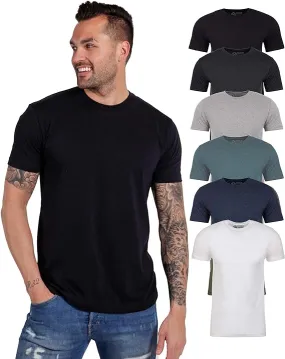 Non-Branded Basic Tee 6-Pack (Black/Charcoal/Grey/Indigo/Navy/White)