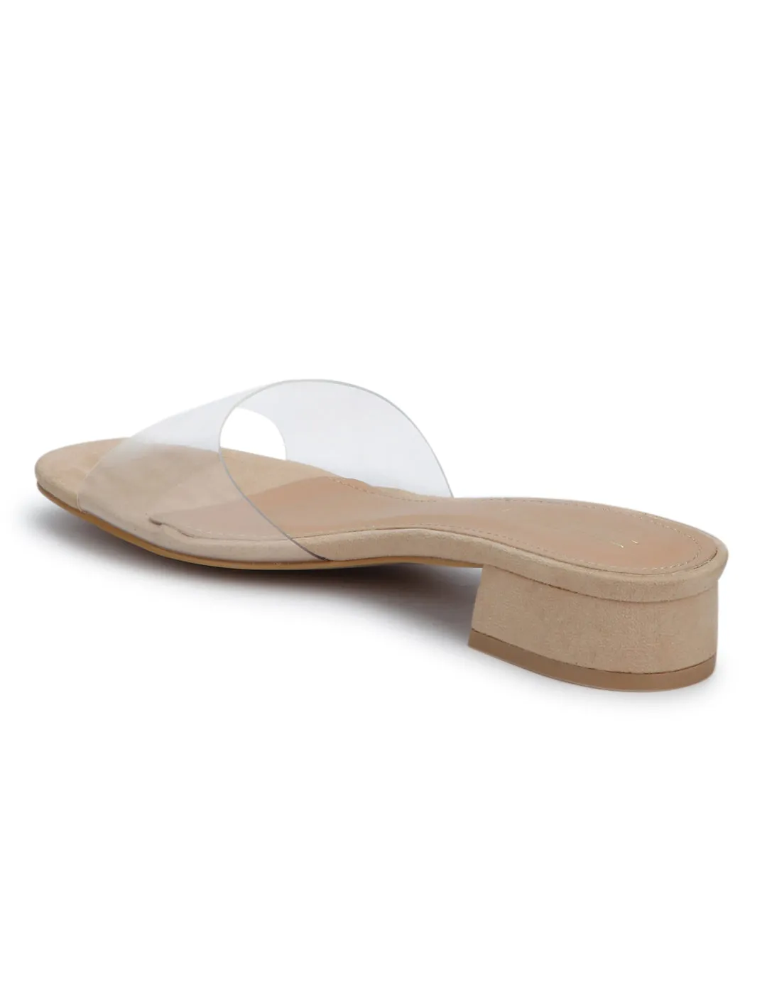 Nude Perspex Slip-on Sandals