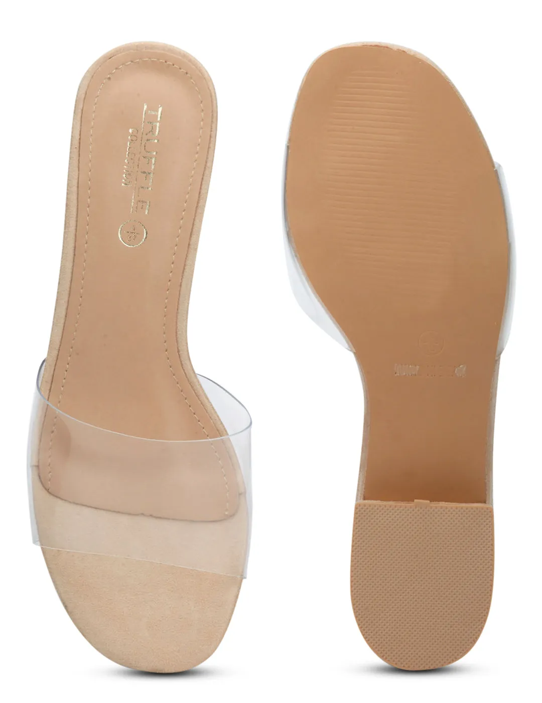 Nude Perspex Slip-on Sandals