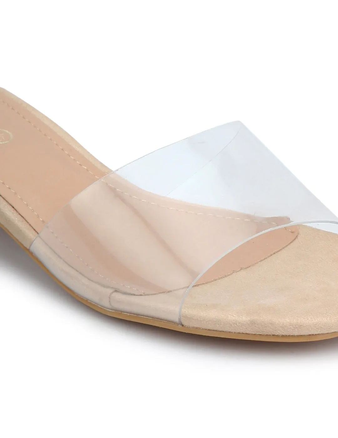 Nude Perspex Slip-on Sandals