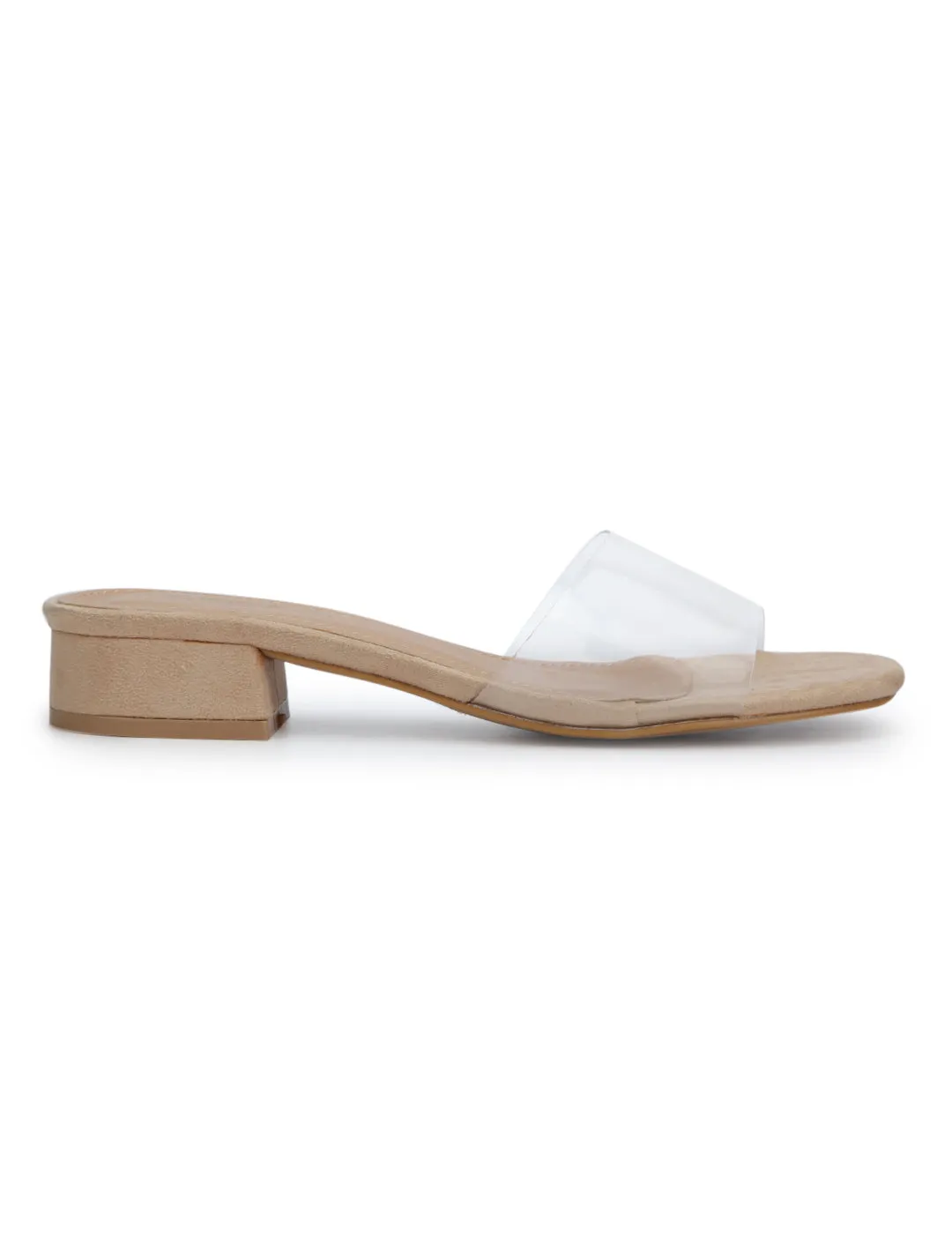 Nude Perspex Slip-on Sandals