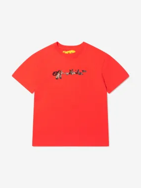 Off-White Boys Cotton Short Sleeve Logo T-Shirt