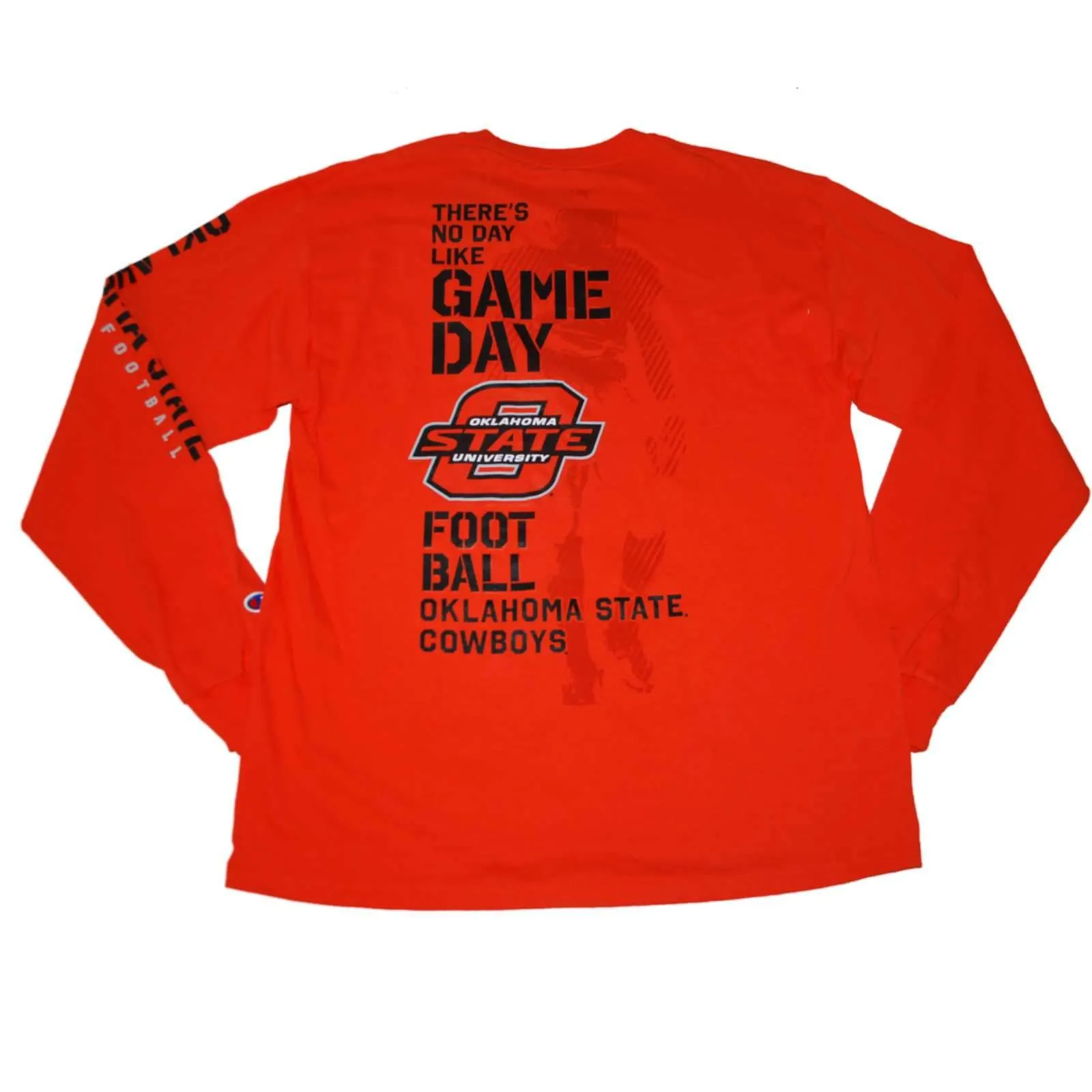 Oklahoma State Cowboys Champion Orange Football Game Day Long Sleeve T-Shirt (L)