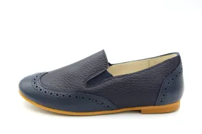 Or Kideas  Navy Wingtip Slip On 24012-or