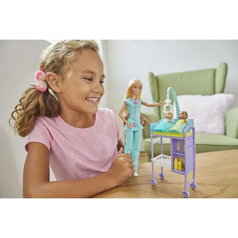 Original Barbie Careers Doll & Playset - Baby Hospital Theme with 2 Baby Doll Furniture & Accessories