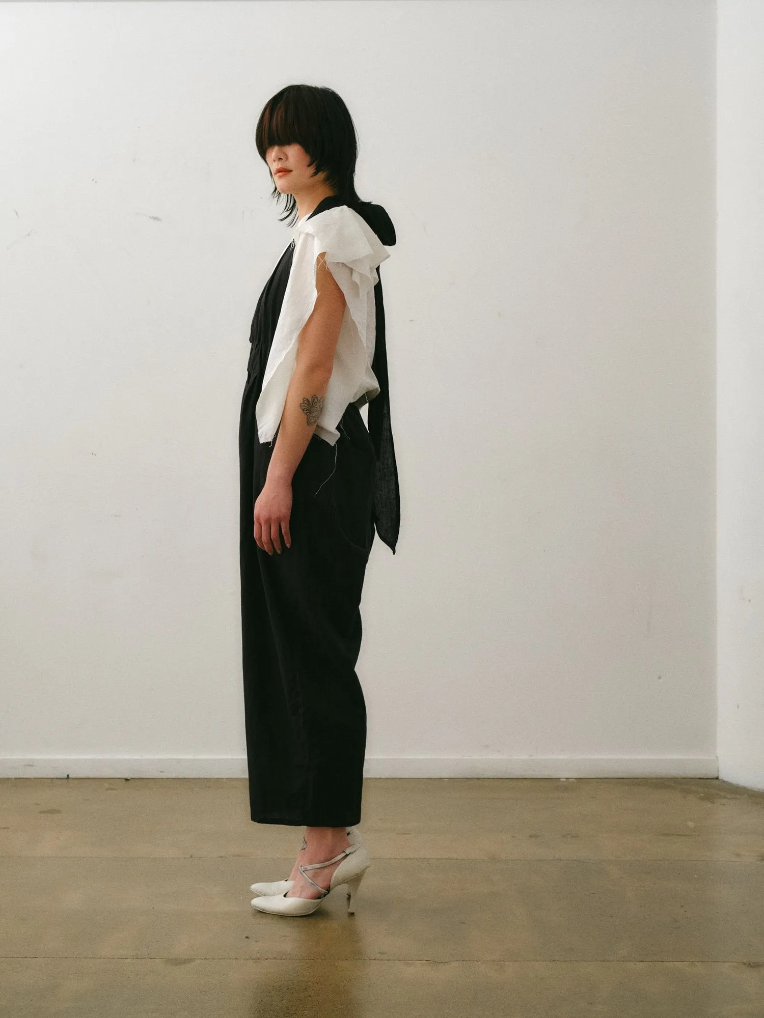 Otsu Kaguya Overalls - Linen - Black