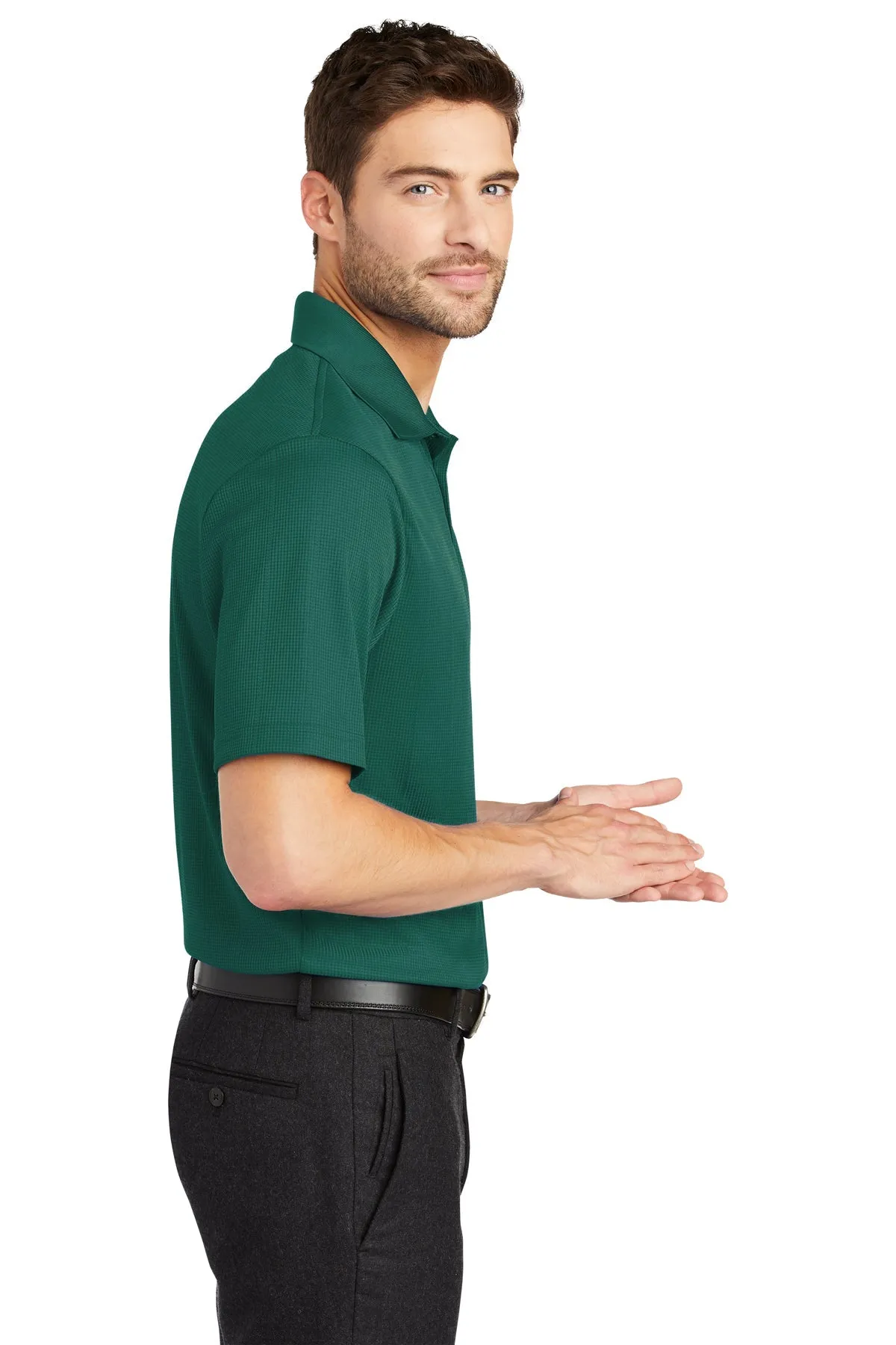 Port Authority Performance Customized Fine Jacquard Polos, Green Glen