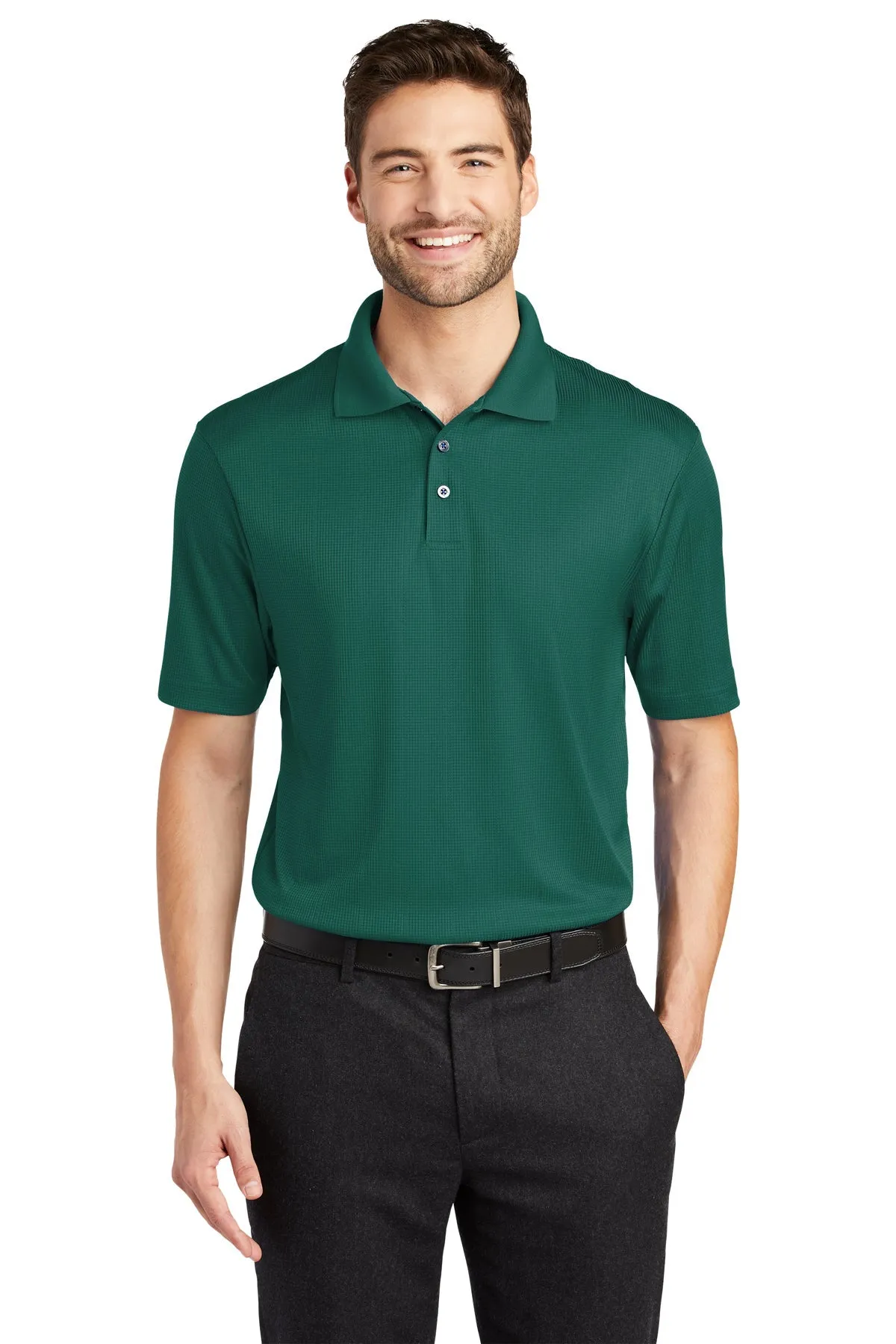 Port Authority Performance Customized Fine Jacquard Polos, Green Glen