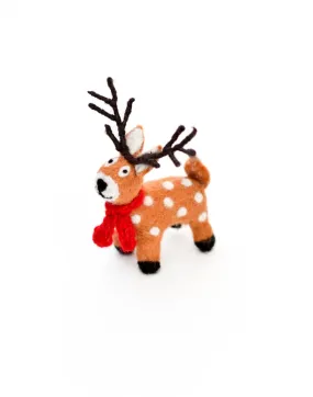 PREORDER: Reindeer with Red Scarf Felt Toy - Tara Treasures