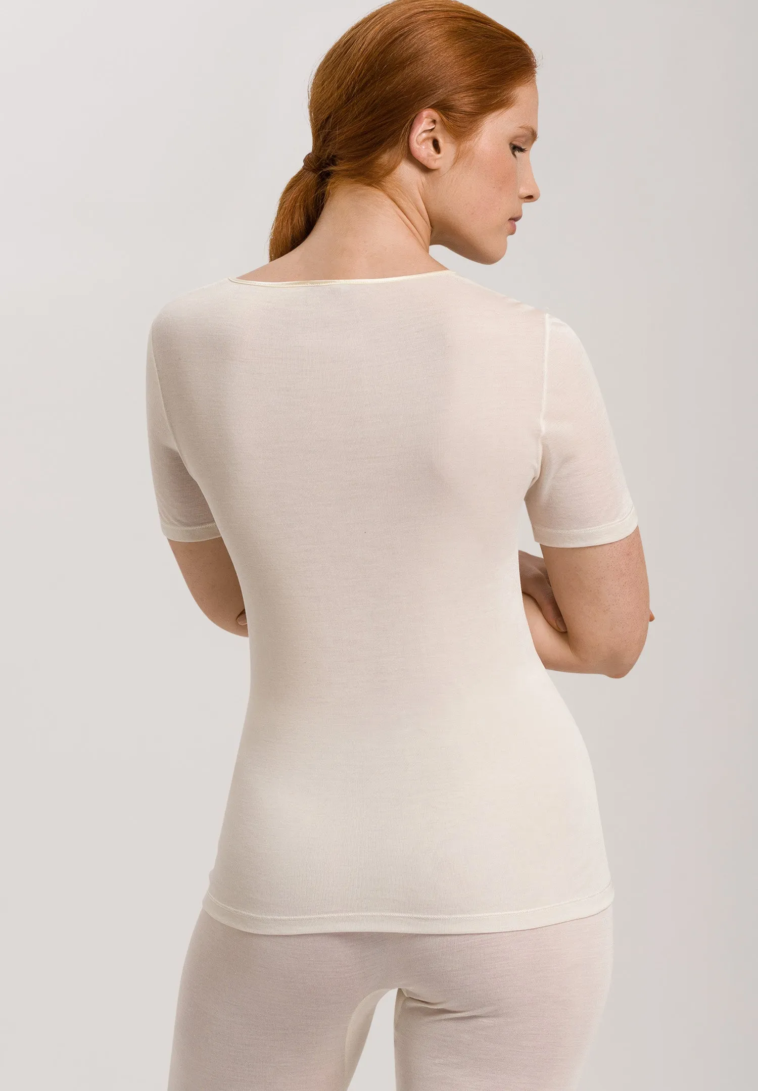 Pure Silk Fitted Silk Top | Pale Cream 71718-116