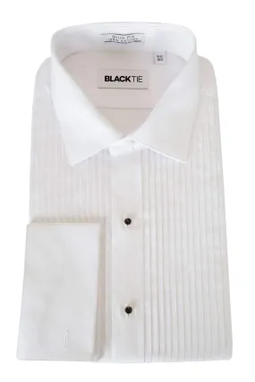 "Charles" White Spread Collar Tuxedo Shirt