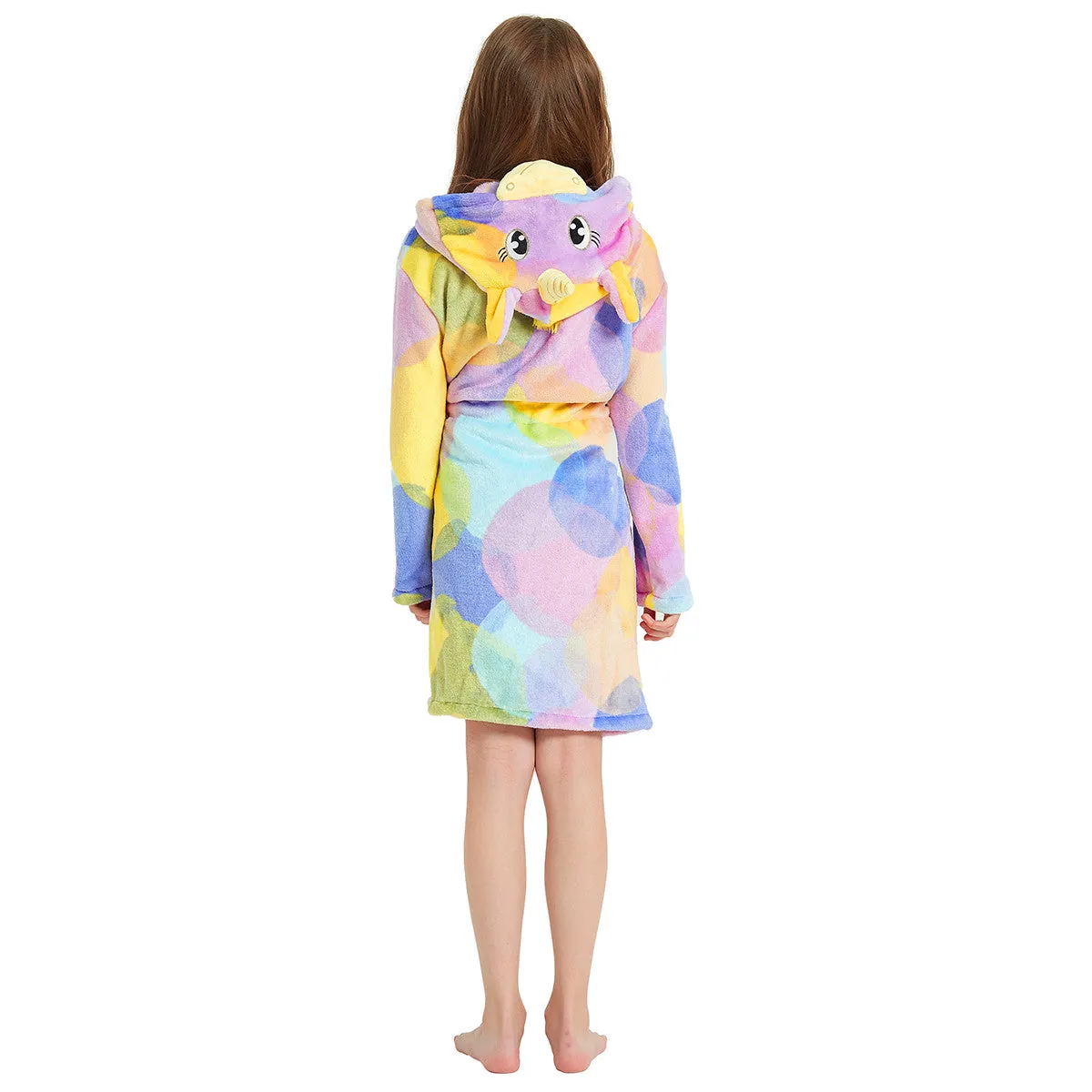 Rainbow Circles Unicorn Kids Bathrobe