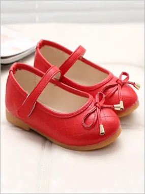 Red Quilted Bow Flats By Liv and Mia