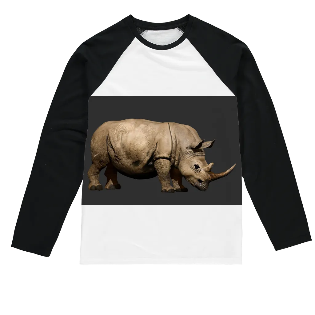 Rhino Character Sublimation Baseball Long Sleeve T-Shirt