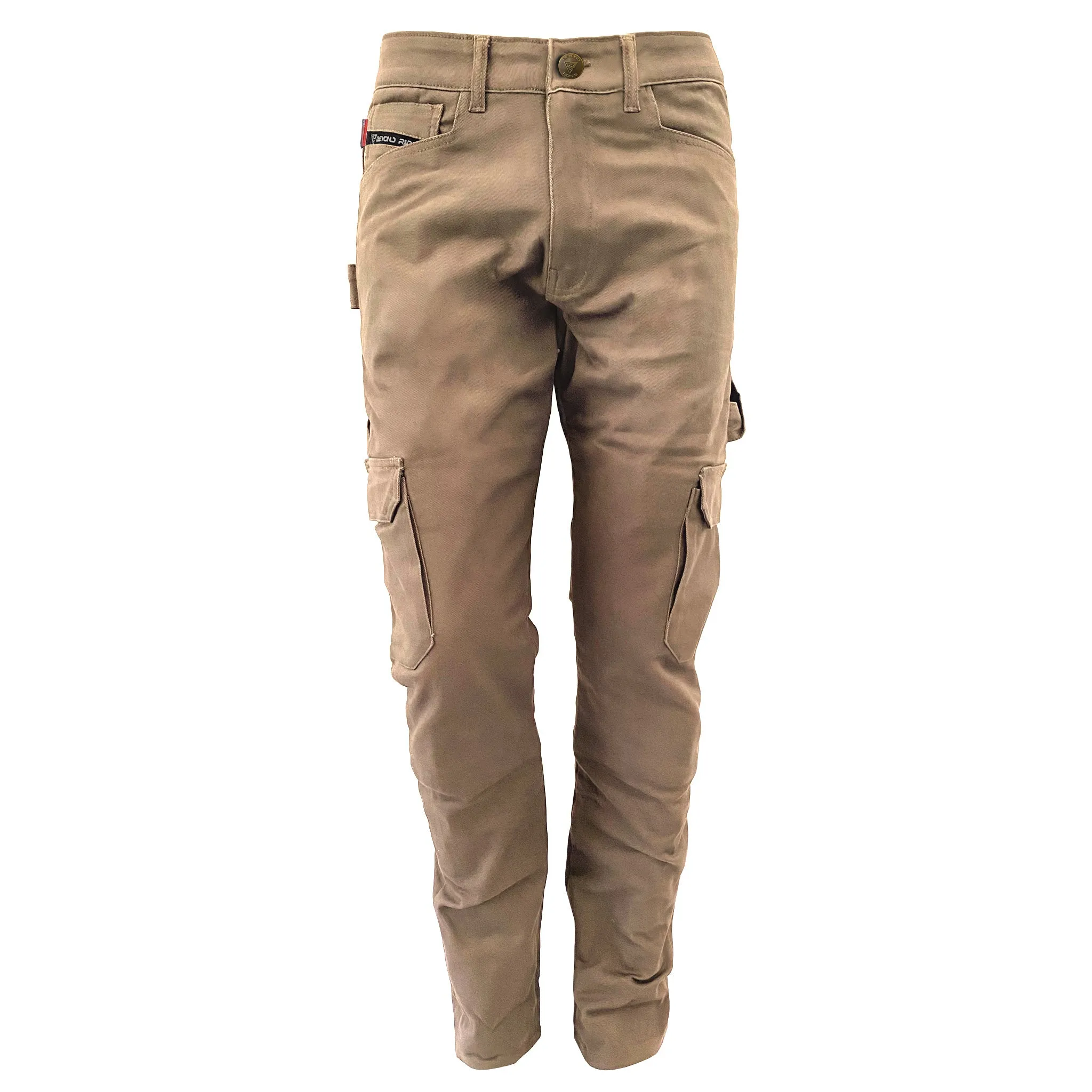 SALE Straight Leg Cargo Pants - Khaki Solid with Pads