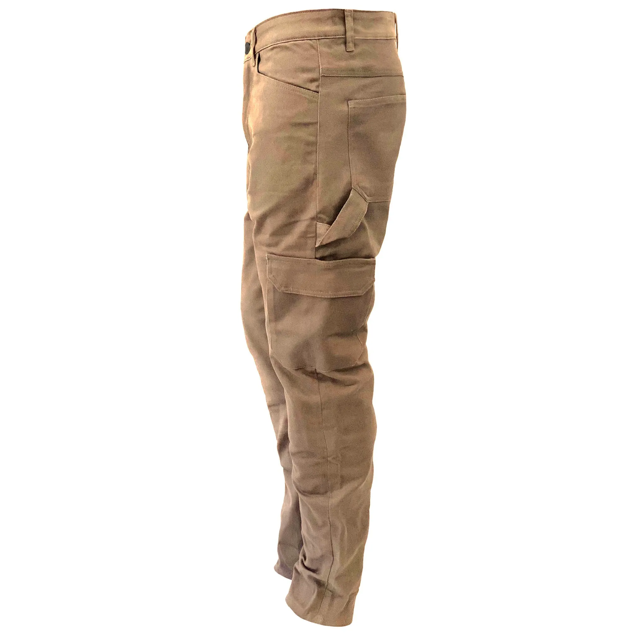 SALE Straight Leg Cargo Pants - Khaki Solid with Pads