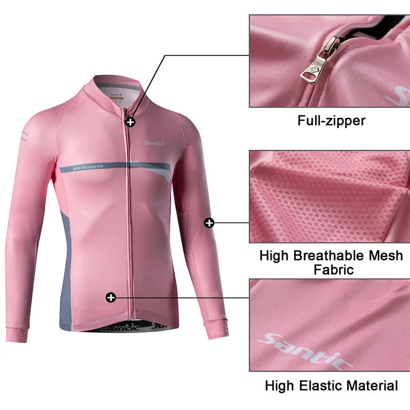 Santic Avalo Pink Men Cycling Jersey Long Sleeve