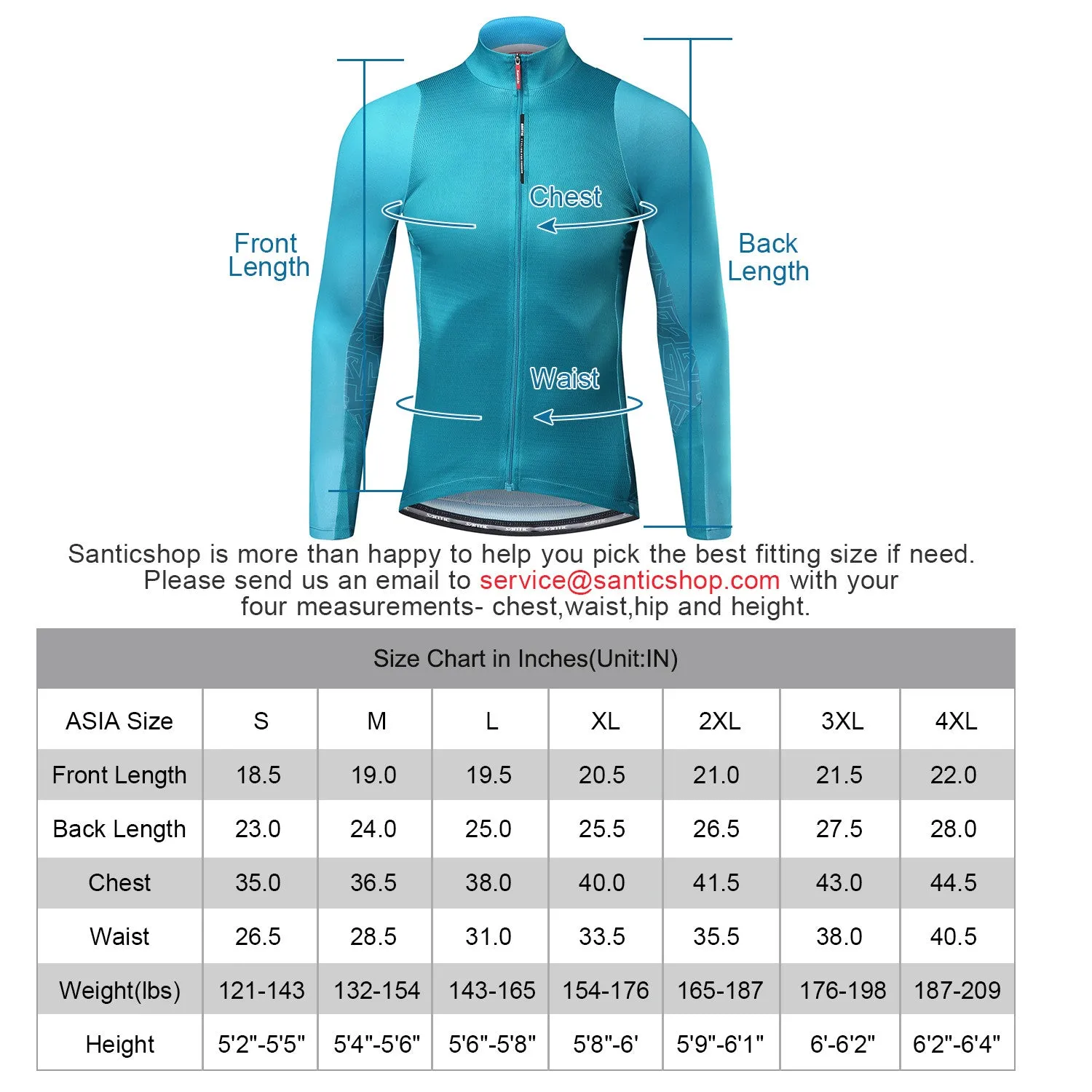 Santic Universal Blue Men Cycling Jersey Long Sleeve