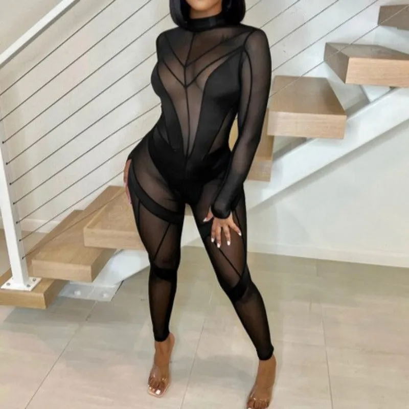 Sheer Mesh Jumpsuit