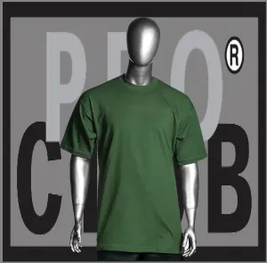 Short Sleeve Crew Neck Pro Club Comfort Olive Green T Shirt