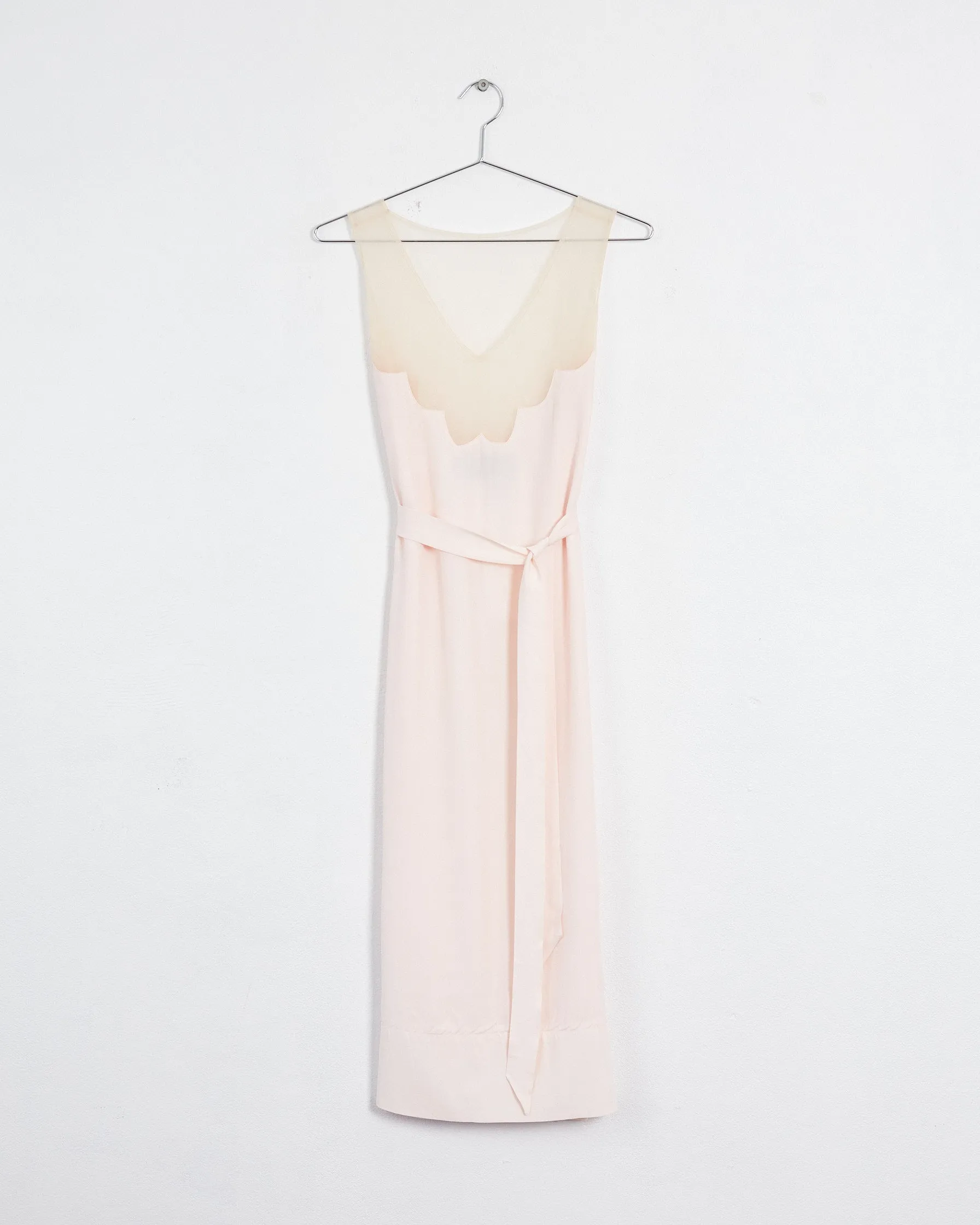 Simone Rocha fall '22 slipdress with tulle neckline, pale pink, 6