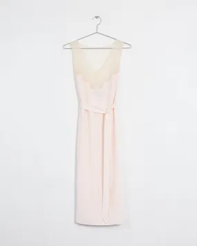 Simone Rocha fall '22 slipdress with tulle neckline, pale pink, 6