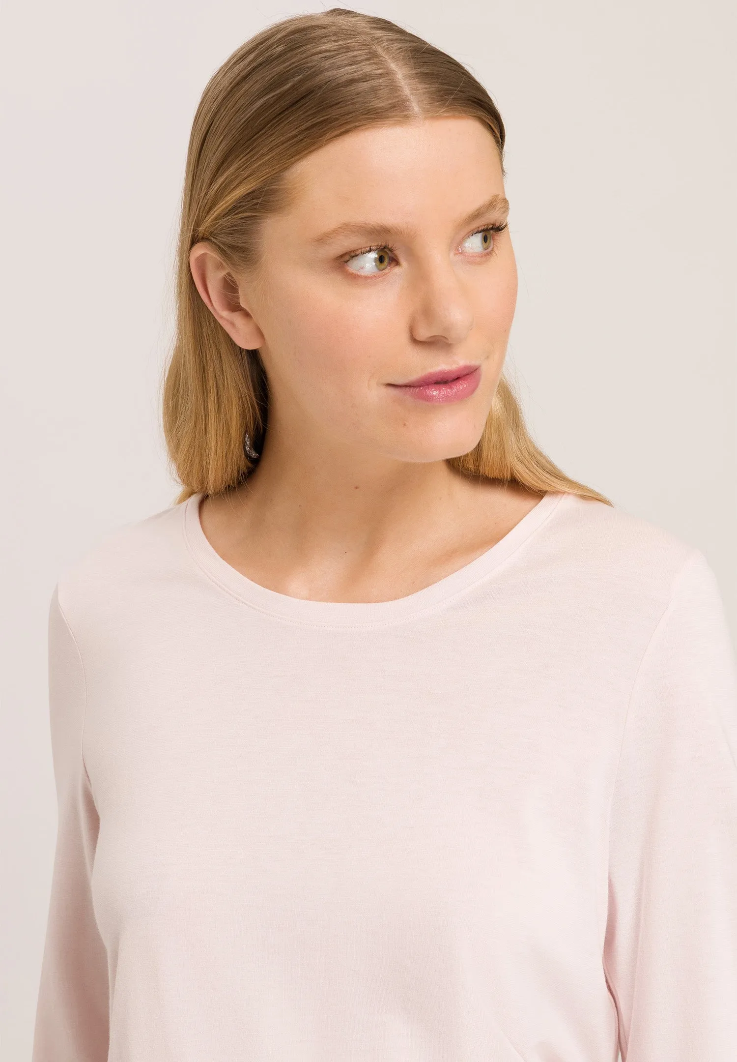 Sleep And Lounge Relaxed Round Neck Top | Pink Mauve 77844-1351