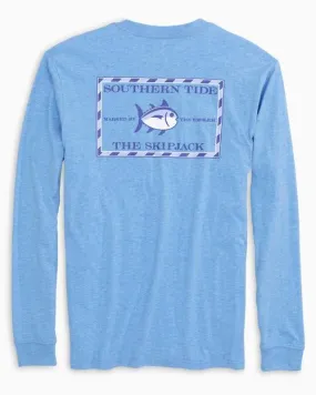 Southern Tide Men's Heathered Original Skipjack Long Sleeve T-Shirt/Heather Norse Blue