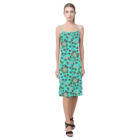 Strawberry Dreams Turquoise Alcestis Slip Dress