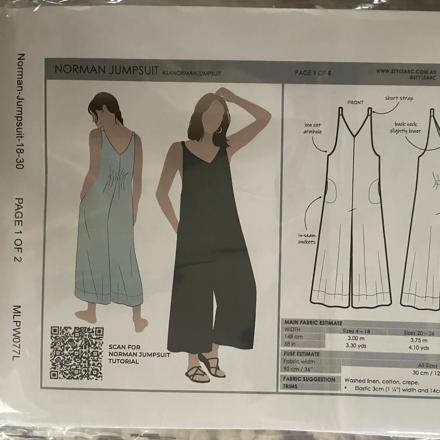 Style Arc Norman Jumpsuit sewing pattern