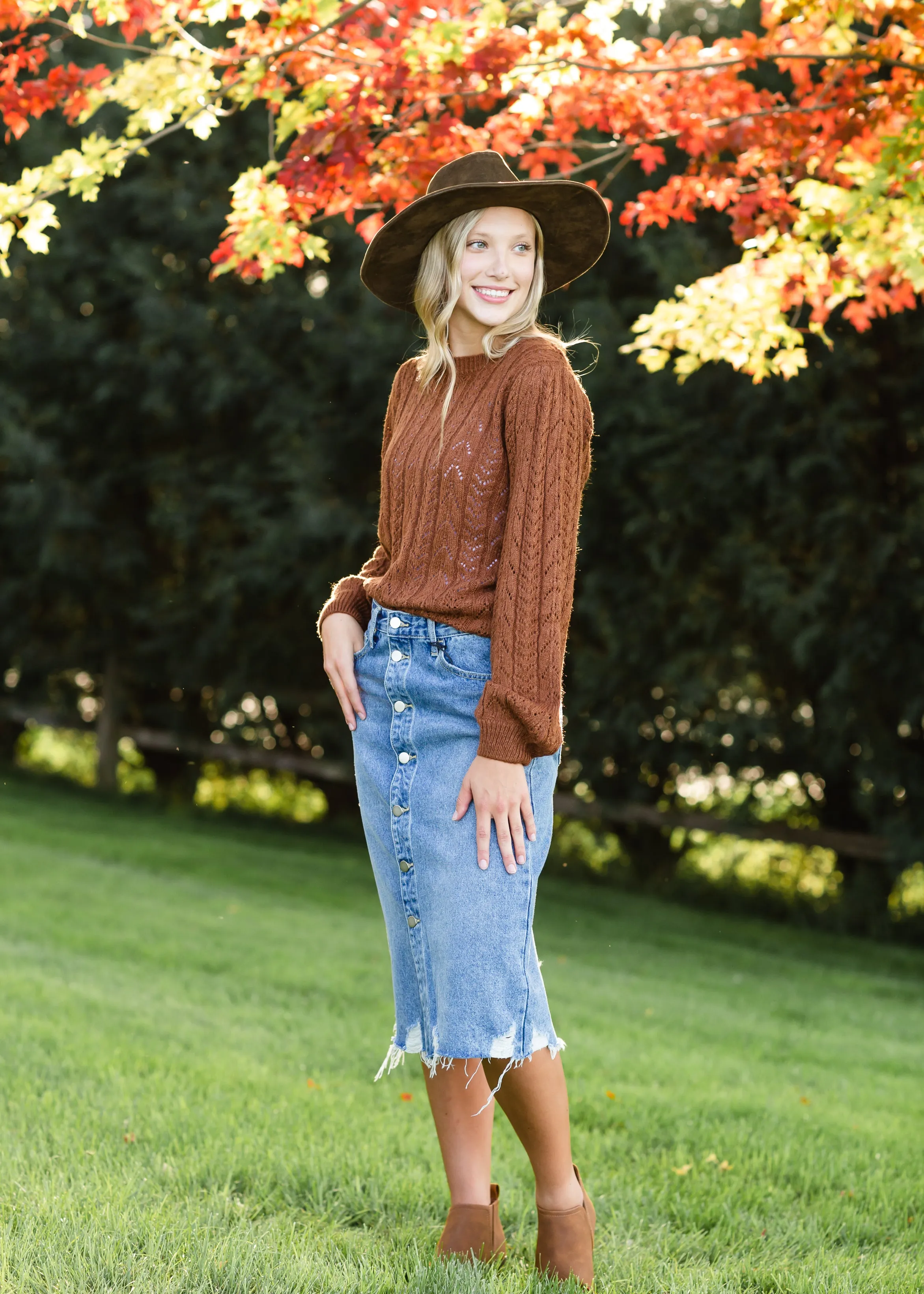 Tan Suede Bootie with Heel - FINAL SALE