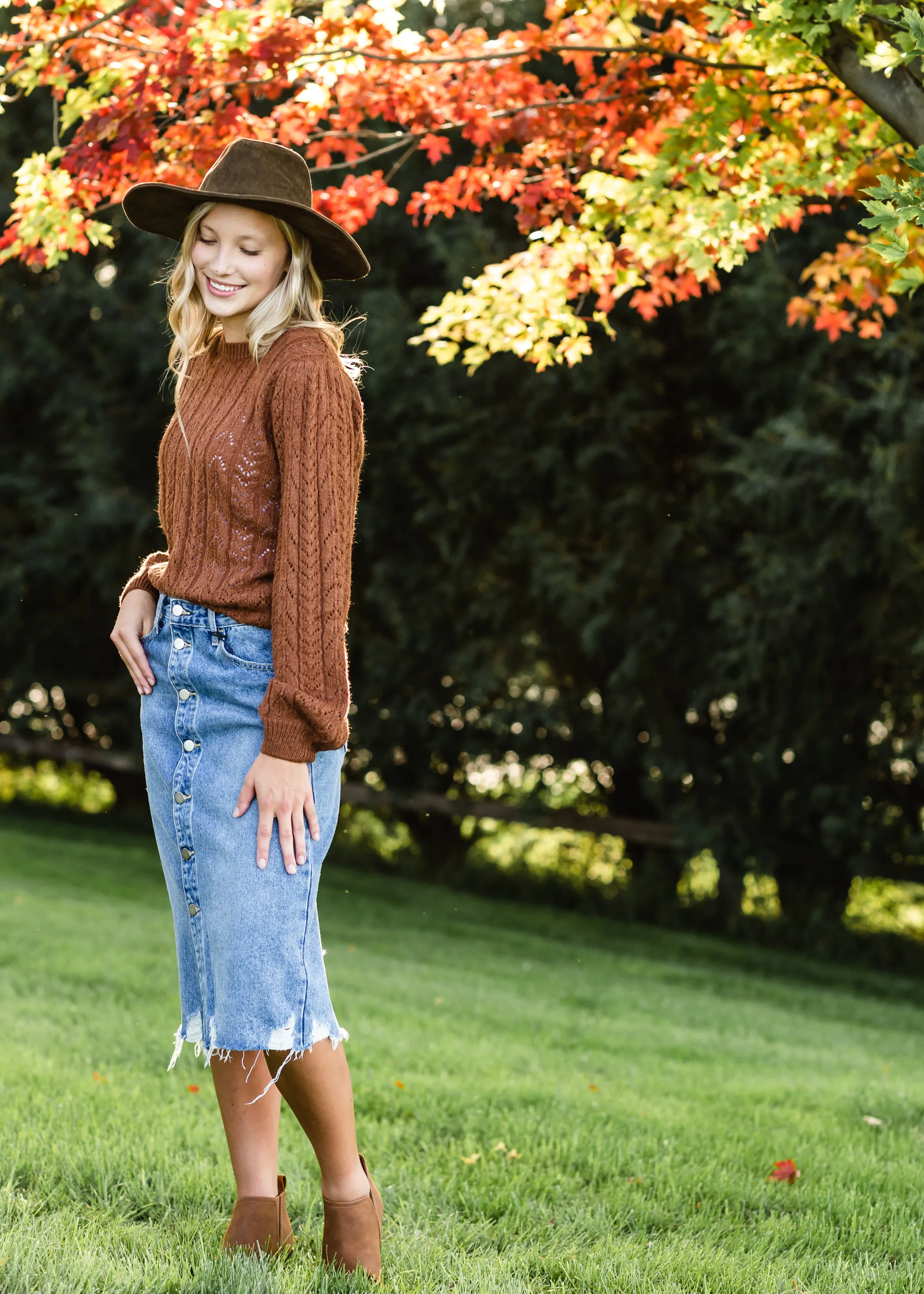 Tan Suede Bootie with Heel - FINAL SALE