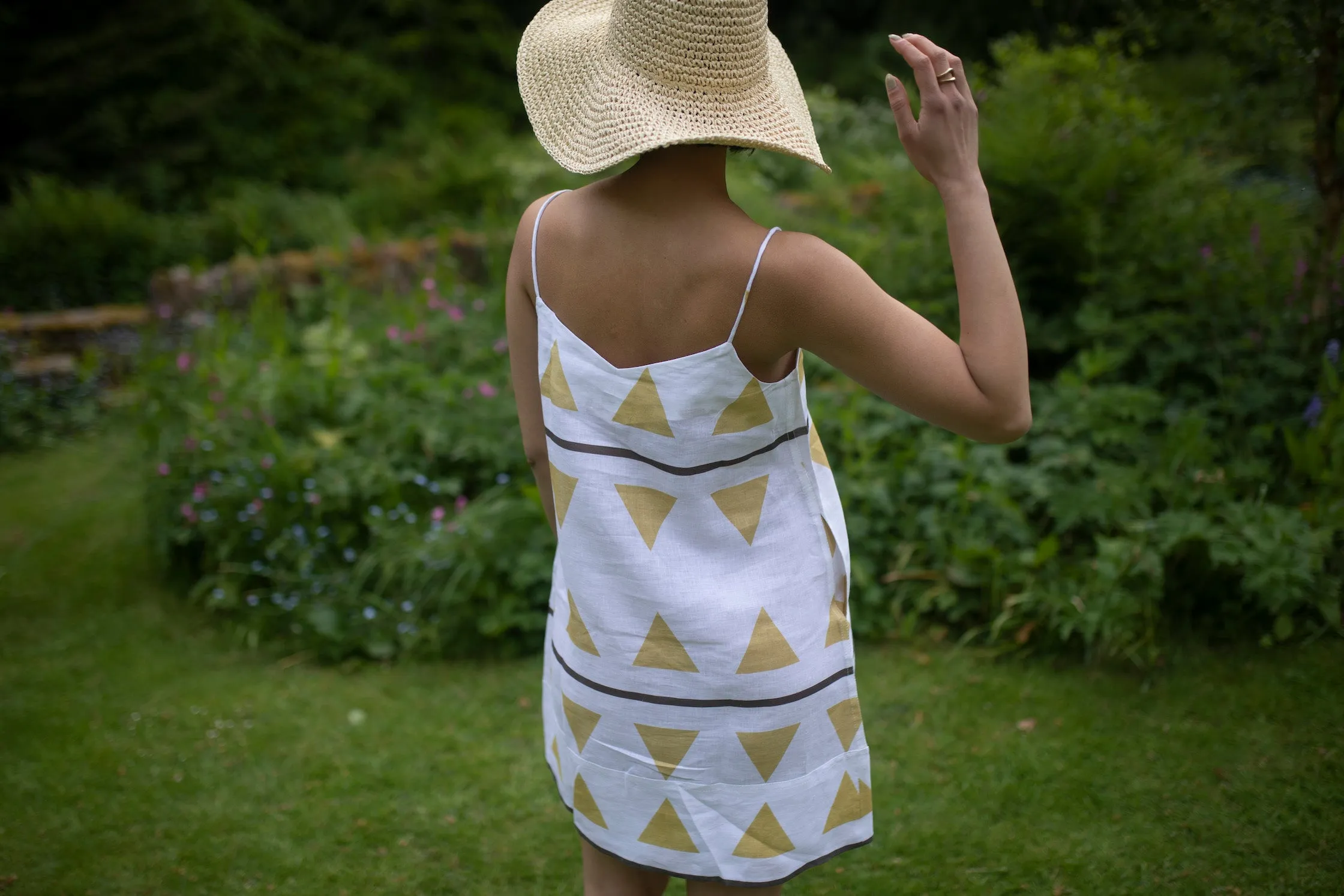 The Terra Tribe Yellow Triangle California Slip Dress