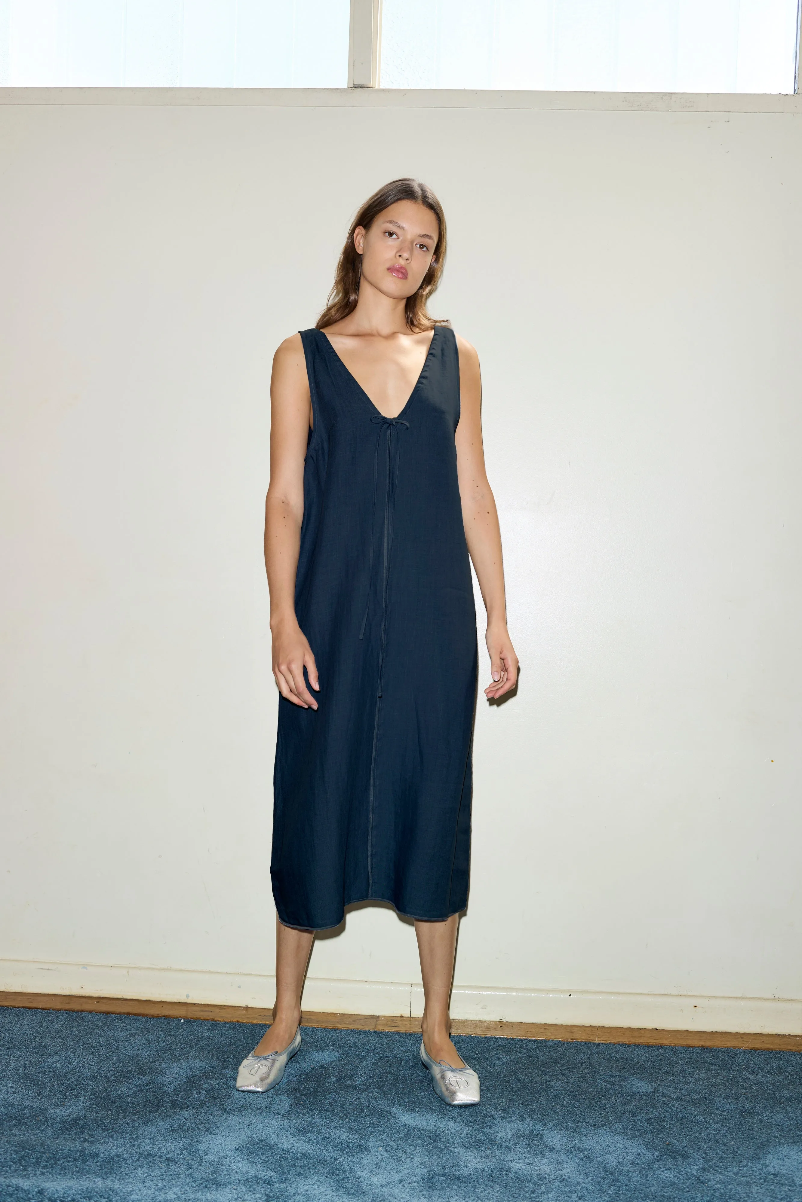 The Tie Slip Dress - Black