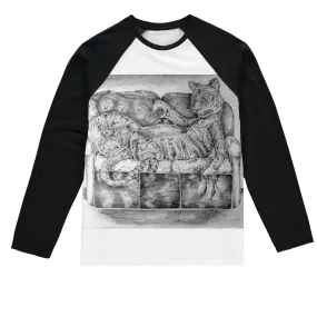 Tiger on a Couch Sublimation Baseball Long Sleeve T-Shirt