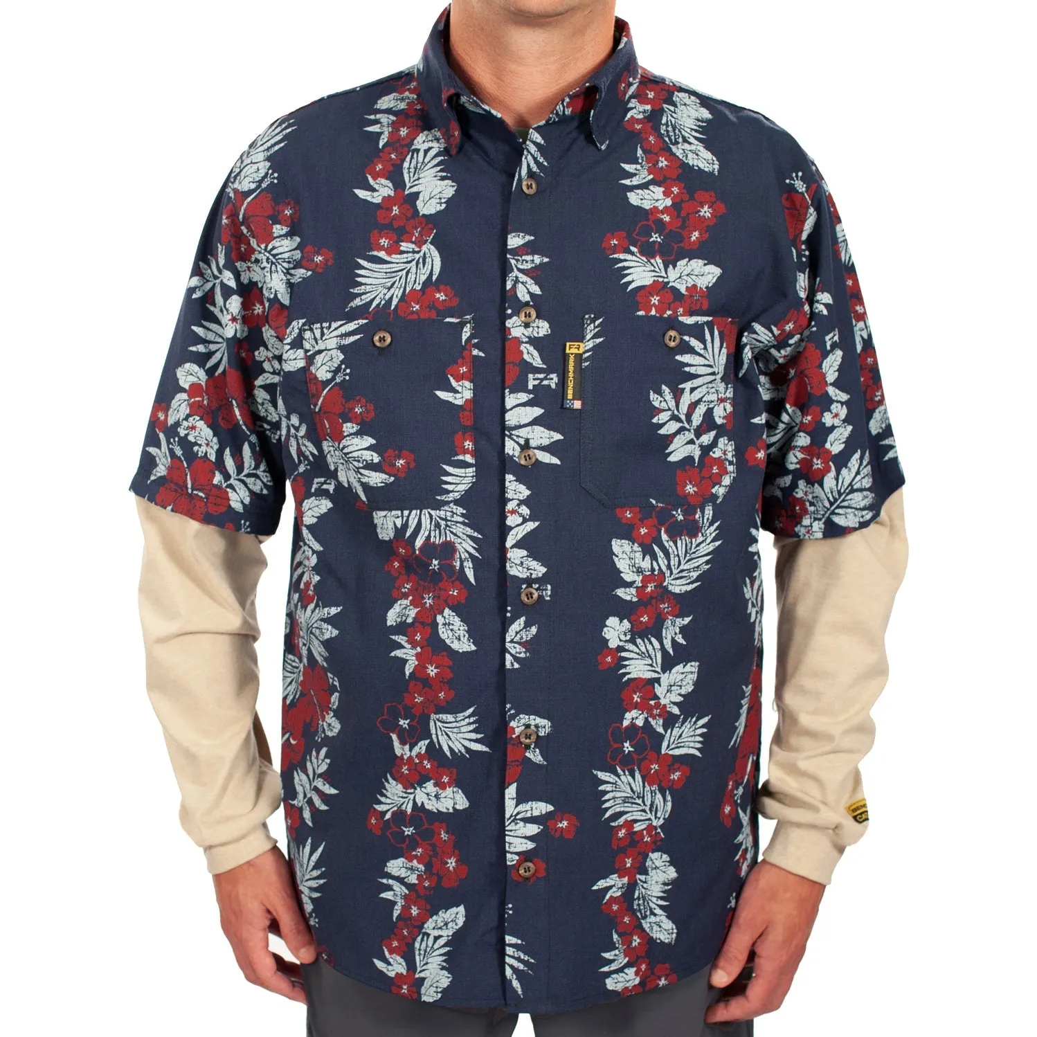 Tropical Vine Navy FR Hawaiian Shirt