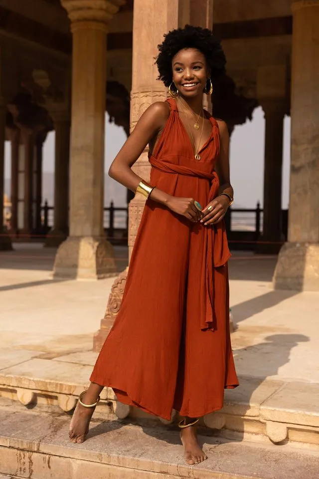 Uma Jumpsuit - Rust Orange