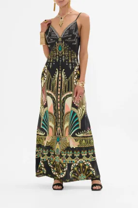 V Neck Full Length Bias Slip Dress - They Called Her Nefertari