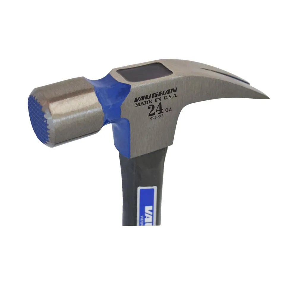 Vaughan FS505M 24 oz. Straight Claw Hammer - Fiberglass Handle Milled Face