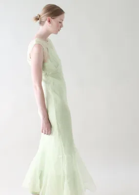 Vintage 1930s Mint Green Organdy Dress