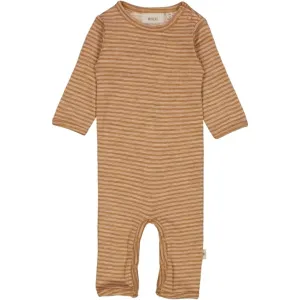 Wheat Wool Clay Melange Wool Stripe Jumpsuit