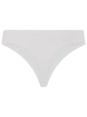 Women's 2 Pcs Plain Thongs Set,White