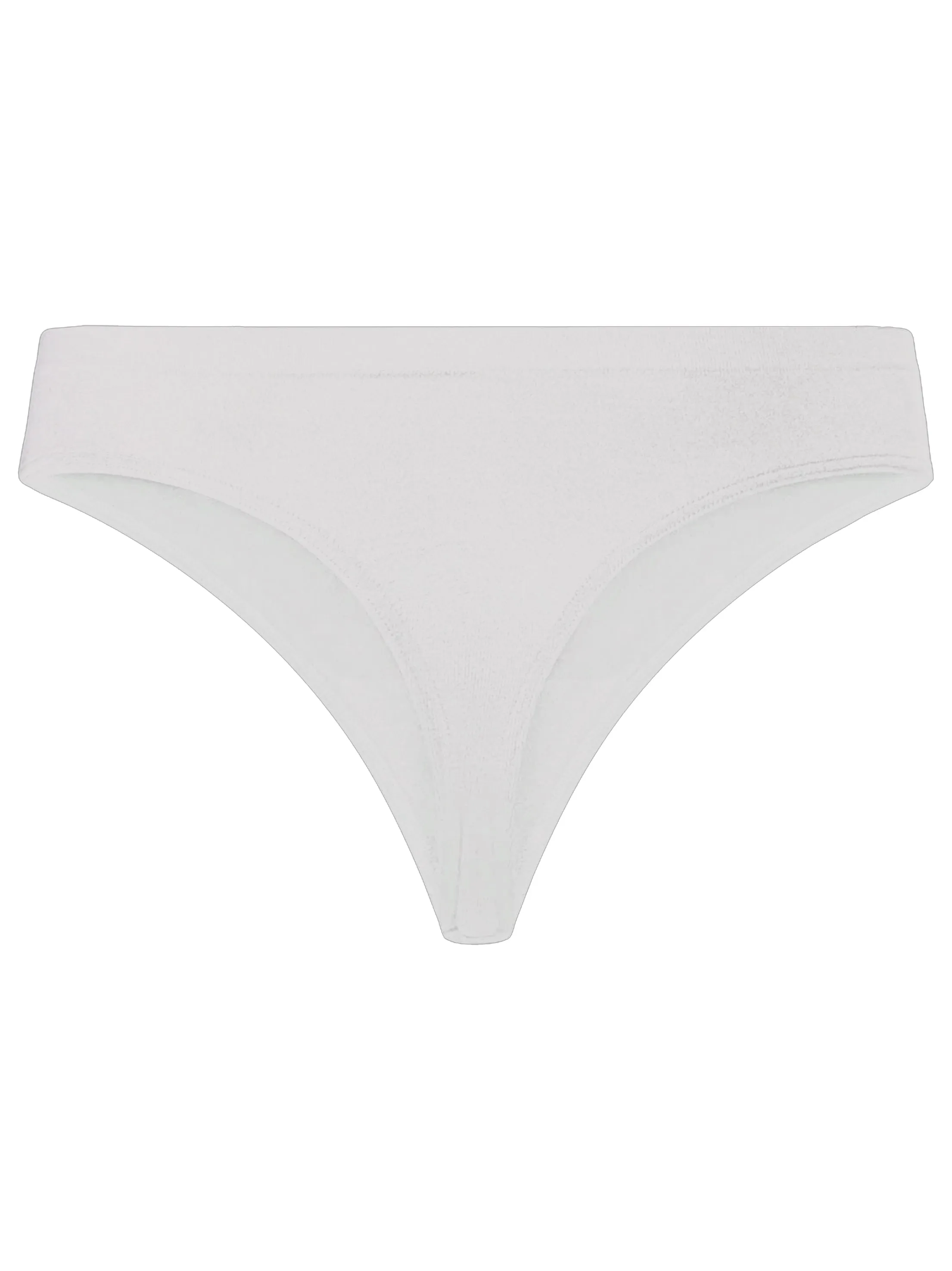 Women's 2 Pcs Plain Thongs Set,White