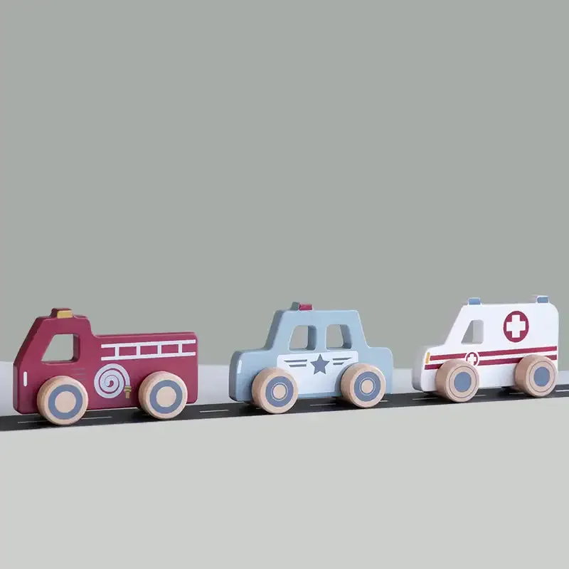 Wooden Emergency Service Vehicles Set